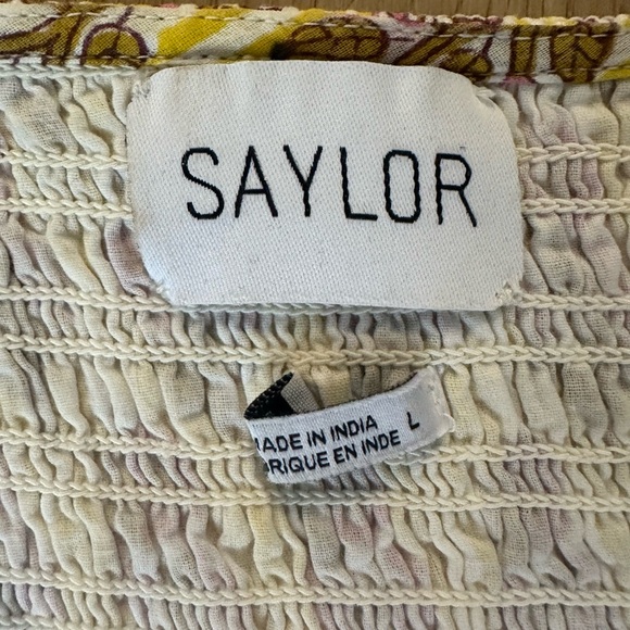 Saylor yellow and pink smocked dress - Picture 4 of 4